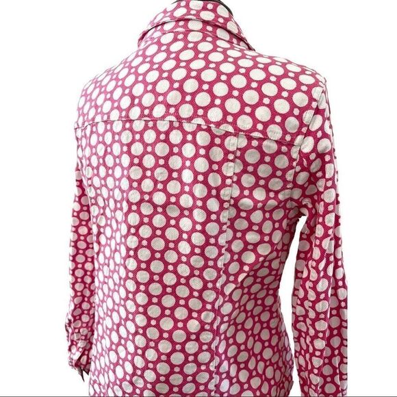 𝅺christopher & Banks Pink Polka Dot Jean Jacket M - Picture 8 of 13